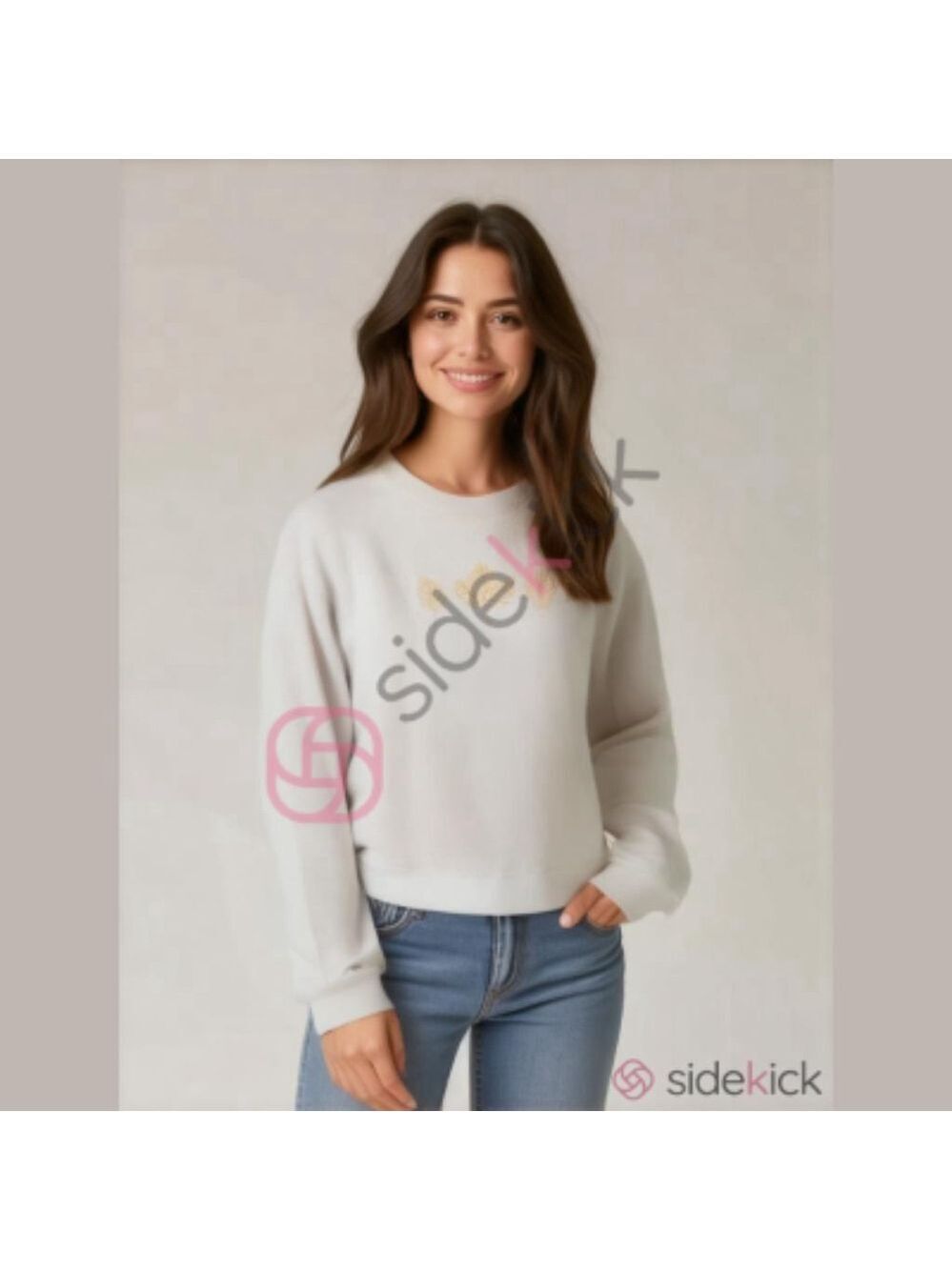 Pleasant Shade Embroidered Leaf Sweatshirt Large